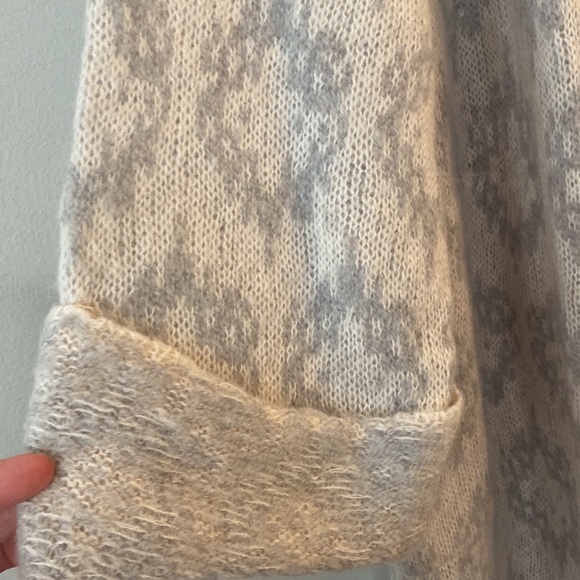 NWT$298 Free People X Anthropologie Like A Diamond Icy Grey Combo Sweater Coat S - Picture 7 of 9